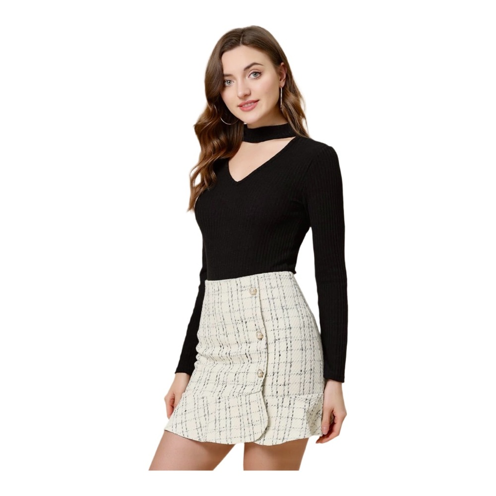Allegra K Women’s Plaid Tweed Mini Skirt - XS - NWT